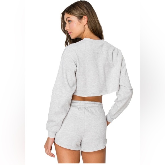 NWT Lazy Sunday “Cape Cod Massachusetts” Gray Fleece Cropped Sweatshirt in Small - Picture 4 of 15